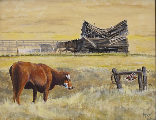 Brokeback Barn 11x14 $750 at Hunter Wolff Gallery